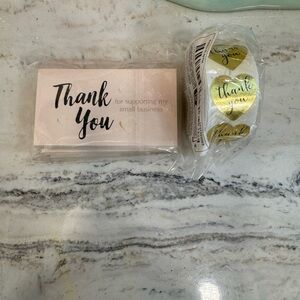50 Thank you Card & 500 Thank you Stickers